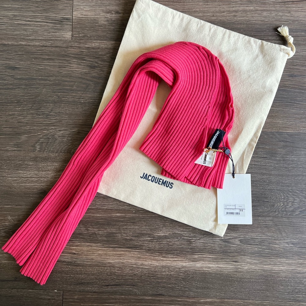 Jacquemus ribbed cropped cardigan PINK